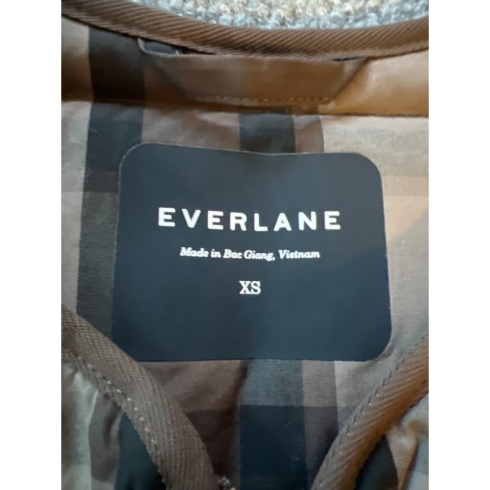Everlane PRIMALOFT Women Brown Plaid Cotton Lined Full Zip Cozy Puffer Jacket XS - Picture 7 of 13